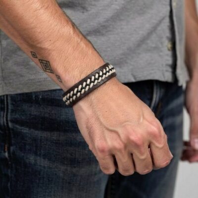 دستبند چرمی مردانه مدل Deri 1037