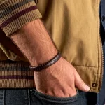دستبند چرمی مردانه مدل DERI 877 - Image 5