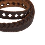 دستبند چرم طبیعی دورپیچ مردانه مدل Deri 1060