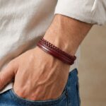 دستبند چرمی مردانه مدل Deri 1064