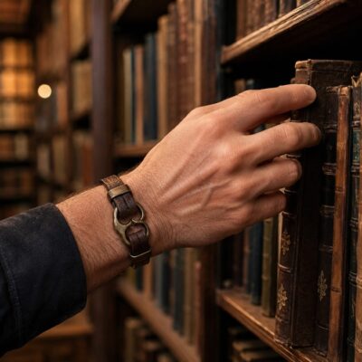 دستبند چرمی مردانه مدل Deri 1090