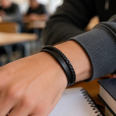 دستبند چرمی مردانه مدل DERI 1080