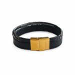 دستبند چرم طبیعی مردانه مدل Deri 1146-2