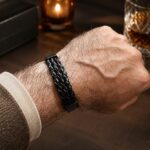 دستبند چرمی طبیعی مردانه مدل Deri 1139-la;d